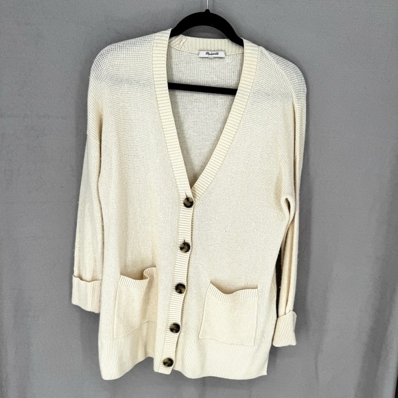 MADEWELL 100% NATURAL NWOT COTTON LONG BUTTON UP CARDIGAN 4.99SHP - Picture 1 of 6